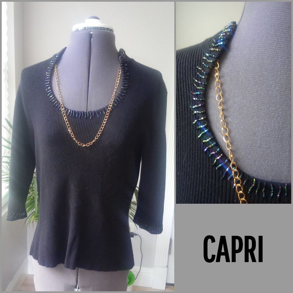 Capri Beaded Neck Sweater